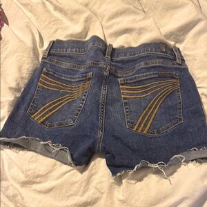 Dojo seven Denim Shorts with Yellow Accents